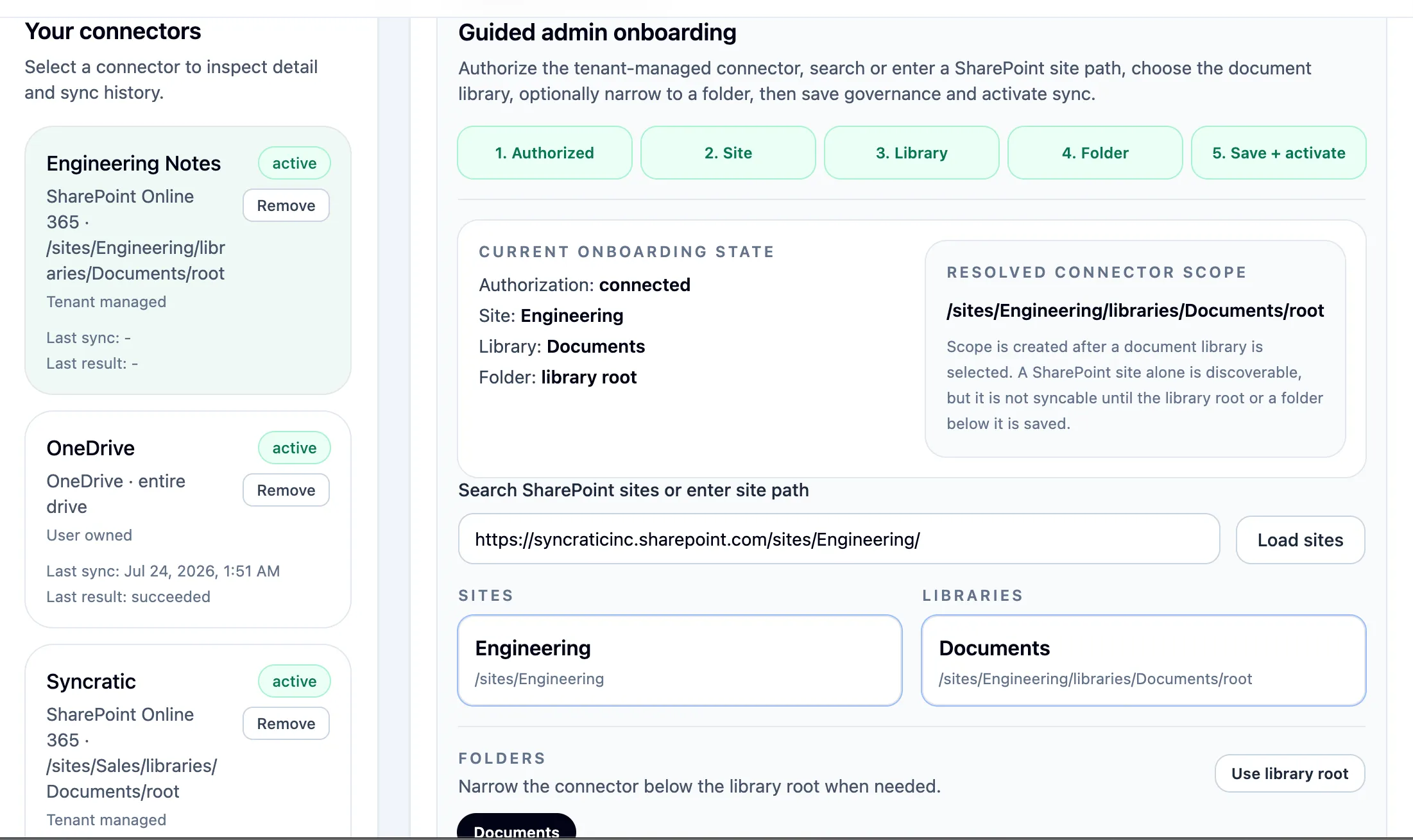 Admin onboarding surface: tenant setup, licensing, and operational configuration during deployment